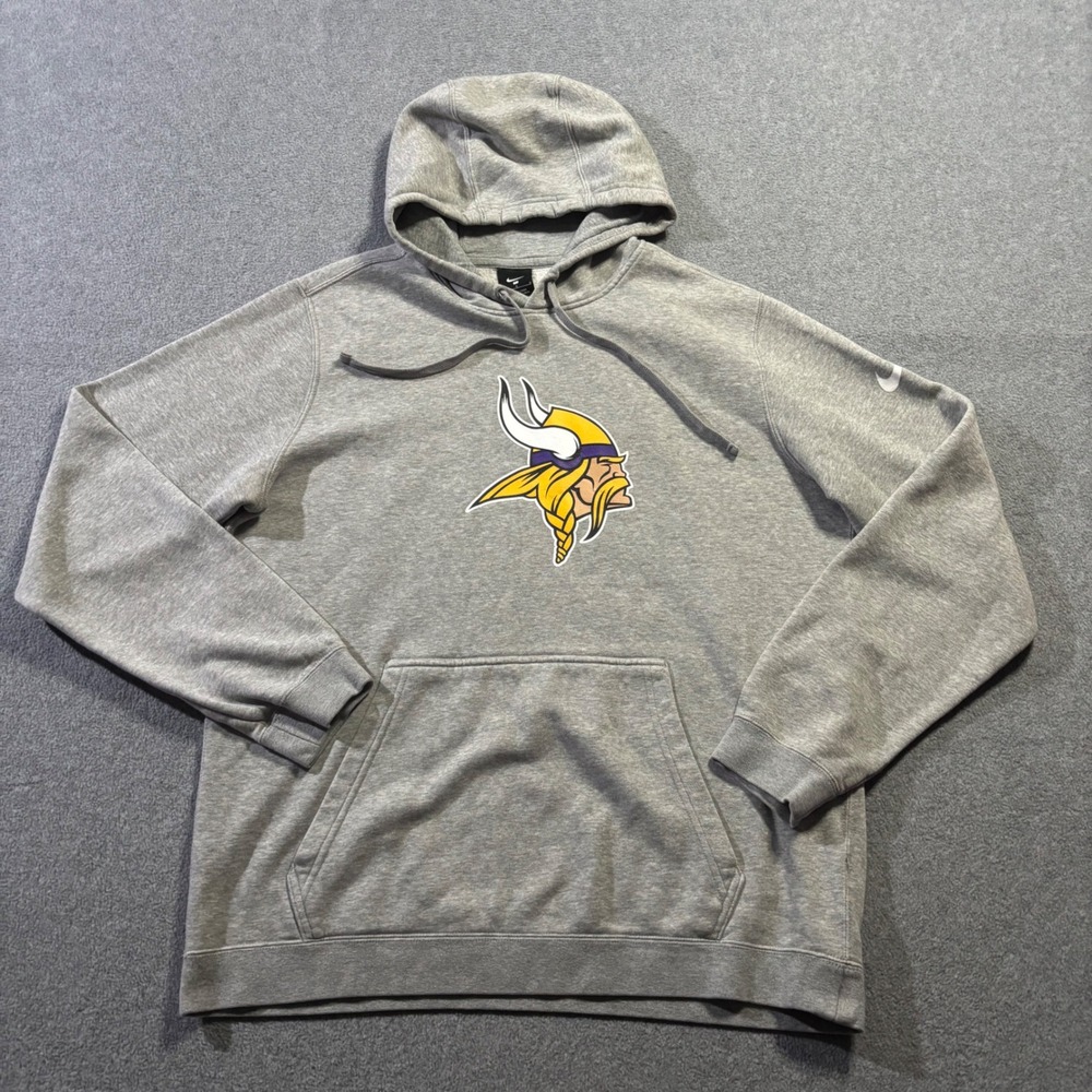 Nike Minnesota Vikings Hoodie Men's Large Gray NFL Football Fleece Pullover